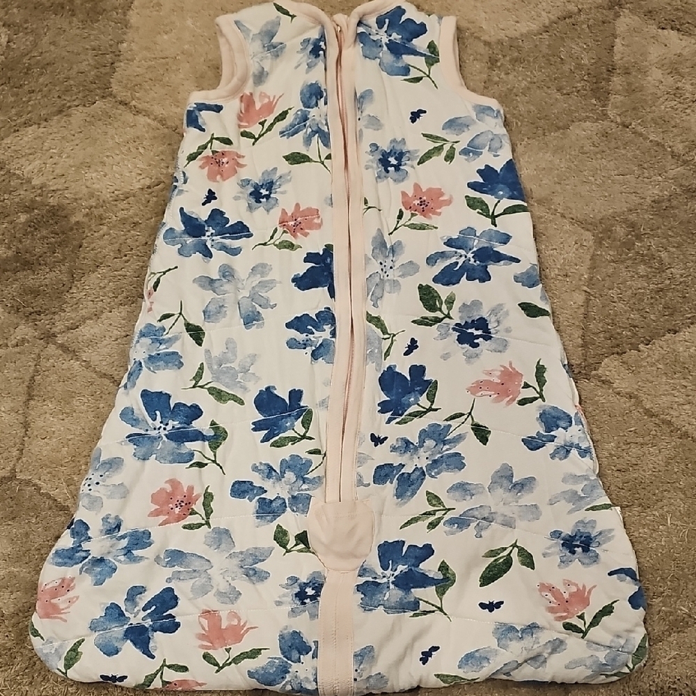Burt's Bees Baby Floral Sleep Sack in White, Blue, Pink